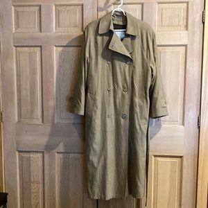 London Fog size 14 women's long trench coat, taupe